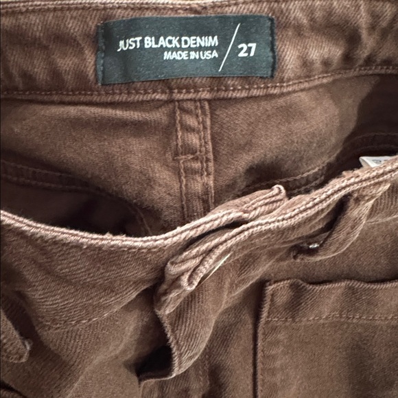 Just Black Denim High-Waist Wide Leg Brown Pants - Picture 5 of 5